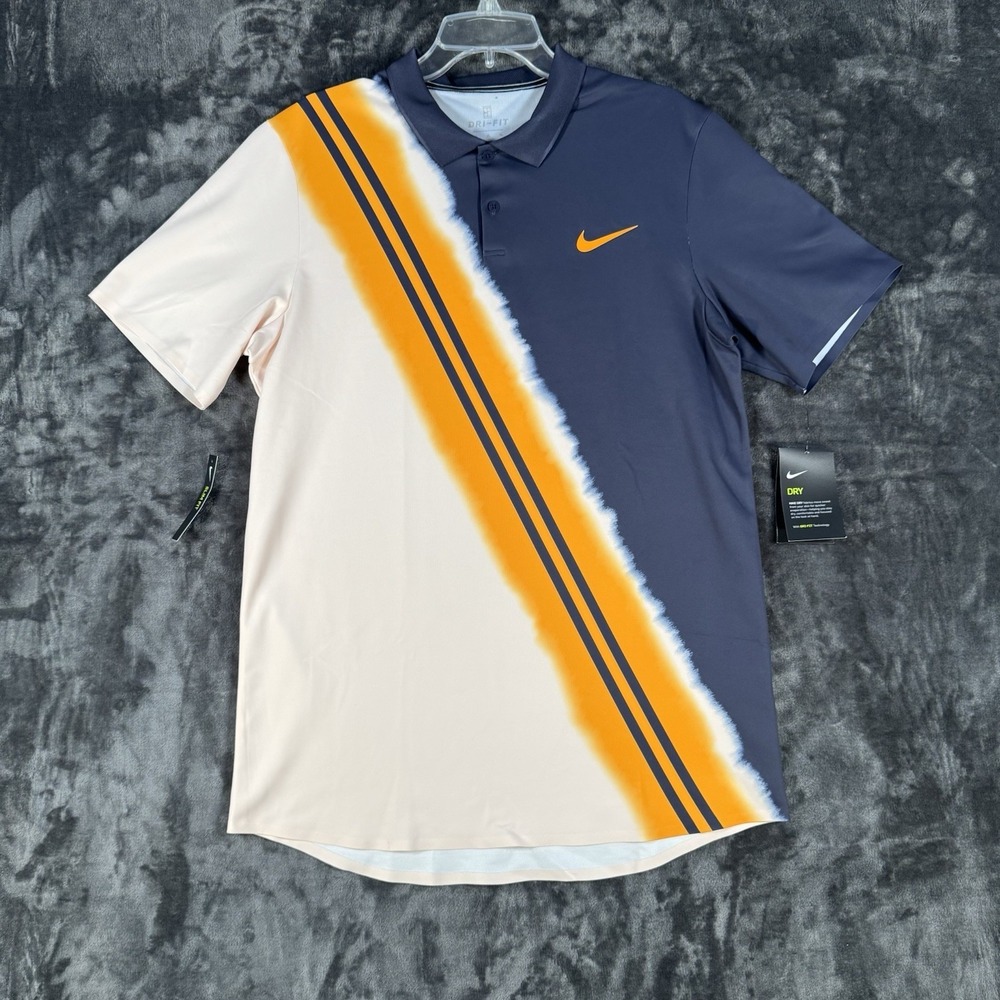 NIKE Court Advantage Tennis Polo Men's LT US Open 2018 Short Sleeve Performance